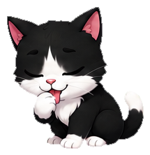Gumbly licking his paw