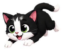 Gumbly leaping with a big grin